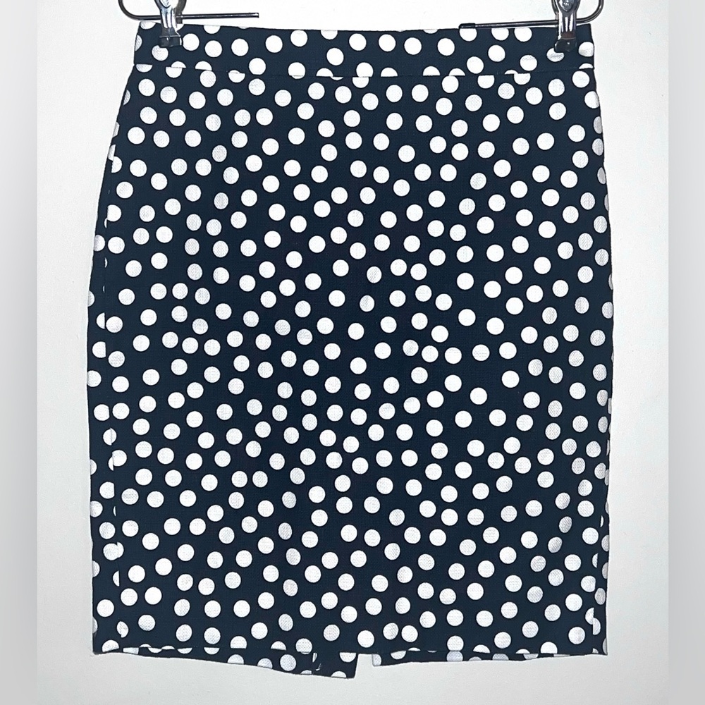 J. Crew Womens Polka Dot Straight Pencil Skirt Sz 2
